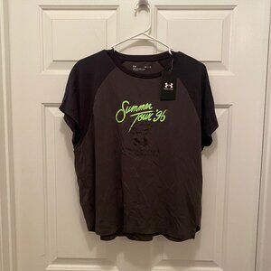 NWT Under Armour Women's Summer of 96 Sample Gray Neon Loose T-Shirt Small